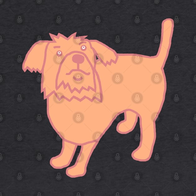 Cute Dog Peach Fuzz Pantone Color of the Year 2024 by ellenhenryart